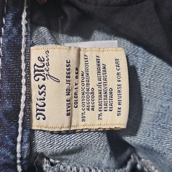 Miss Me Jeans Signature Crop 31 Denim Pants Capri Embellished Patchwork - Picture 6 of 10